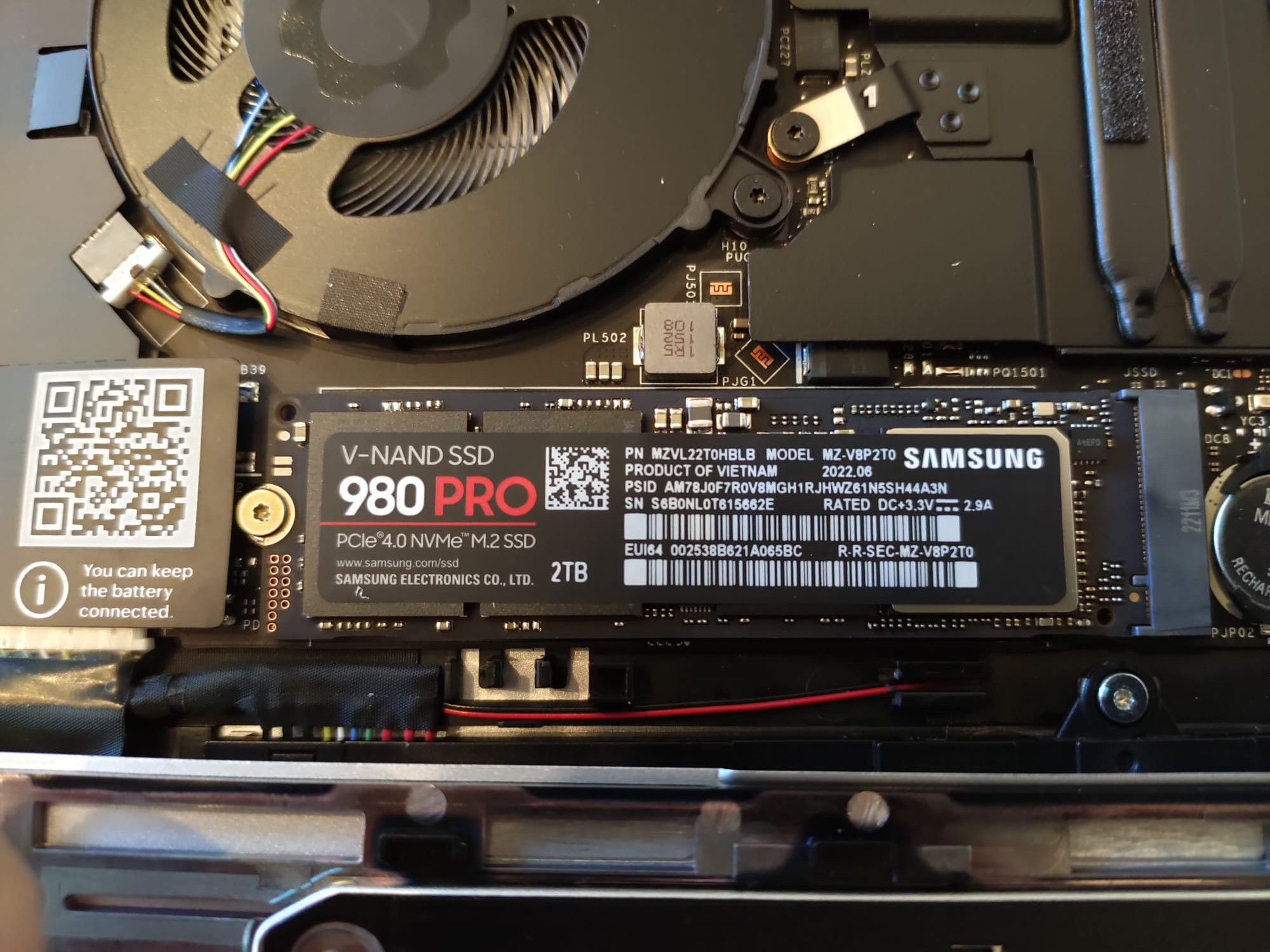 980 Pro Installed